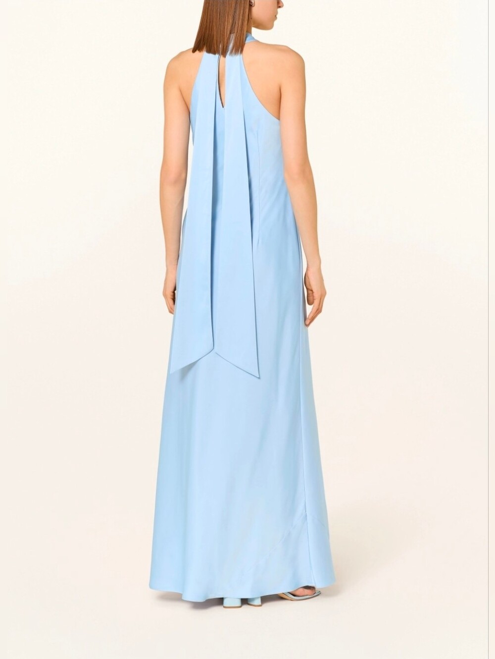 Adrianna Papell | Dresses | Adrianna Papell Light Blue Halter Tieback Maxi Dress Prom Evening Size 4